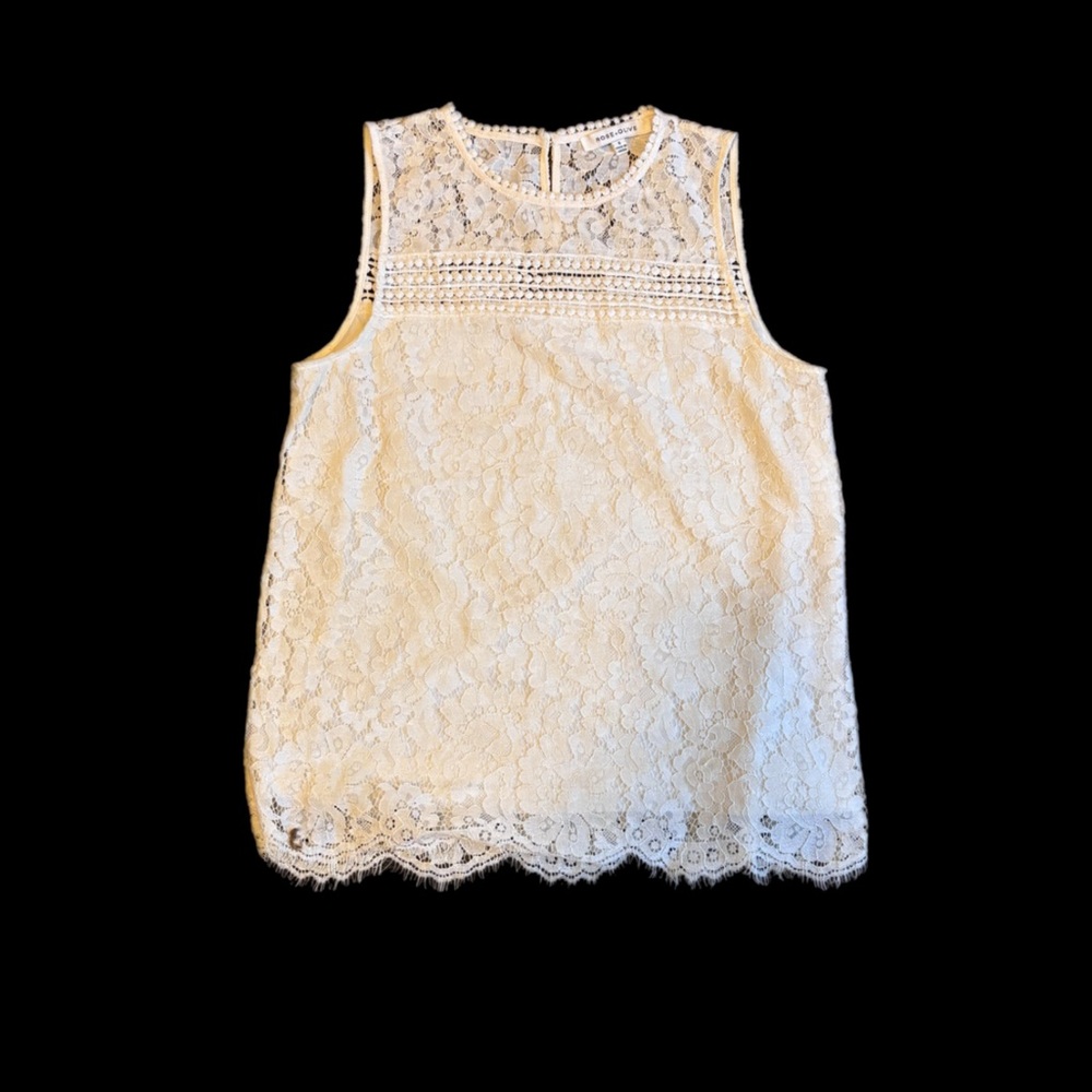 Rose & Olive Cream Lace Top